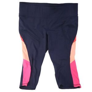 Livi By Lane Bryant Wicking Capri Leggings Blue Plus Size 26/28